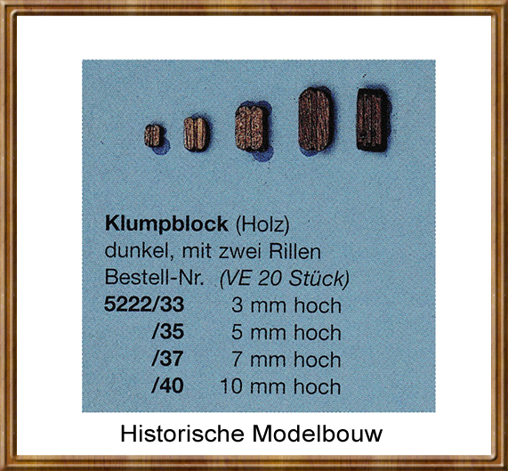 Holz Aeronaut Klumpblock dunkel 3 Rillen 10 mm VE 20 